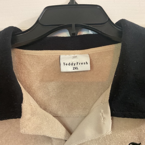 VINTAGE 2XL Teddy Fresh Terry Polo Shirt - Picture 4 of 5